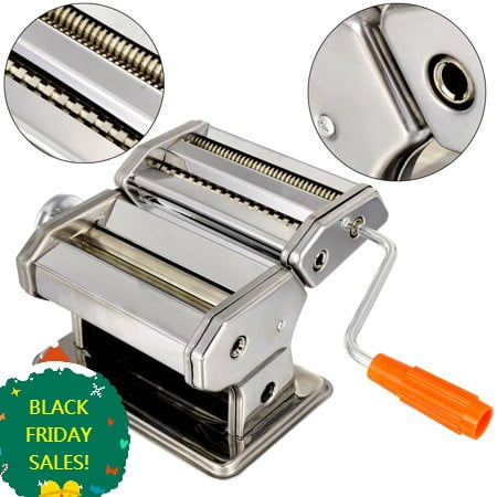 Hash Making Machine Removable Stainless Steel Pasta Maker Noodle Making Dough Machine- 2 Blades Fettuccine,Spaghetti Making machine ()