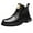 Bronze, variant on Mens Leather High Top Combat Boots Water Resistant Lace Up Hiking Chukka Boots (Bronze, 8)