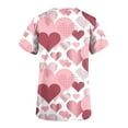 thumbnail image 5 of TIMIFIS Hauts de Sarrau pour Femmes Saint-Valentin Manches Courtes Col en V Hauts Uniforme Saint-Valentin Imprimé Poches Blouse Soins Infirmiers avec Poches pring s, 5 of 5