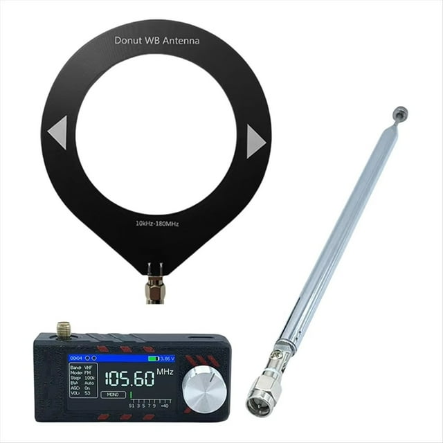 Receptor de Radio SI4732 para Todas las Bandas ATS MINI PRO 0,5-108 MHz LSB USB AM FM ESP-32-S3 Radio HF SW MW VHF con Antena