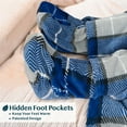 thumbnail image 2 of PAVILIA Fleece Blanket with Sleeves, Foot Pockets for Women Men Adults, Plush Wearable Blanket Throw Wrap, Warm Snuggle Blanket Robe, Cozy Gift Ideas Wife Mom, Plaid Navy Blue, 2 of 7