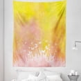thumbnail image 1 of Spring Tapestry, Spring Meadow with Silhouette of Flower Grass and Butterfly Art, Fabric Wall Hanging Decor for Bedroom Living Room Dorm, 5 Sizes, Earth Yellow Pale Pink, by Ambesonne, 1 of 1