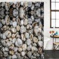 thumbnail image 2 of River Stone Bathroom Shower Curtains with 12 Hooks Waterproof Shower Curtain for Stalls and Bathtubs Nature Farmhouse Beige Brown Stacked Rocks Decorative Bathroom Privacy Curtain 72x84 Inches, 2 of 9