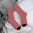 thumbnail image 5 of Vsdgher Stripes Red White Crew Socks for Men & Women, Breathable Casual Athletic Ankle Socks, 5 of 6
