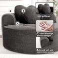 thumbnail image 5 of Leumius Oversized Round Chair Lounge Chaise Indoor,Upholstered Round Sofa Bed with Memory Foam,Comfy Cloud Circle Chair with Deep Seat for Living Room Bedroom,No Assembly Required,Black+ Gray, 5 of 10