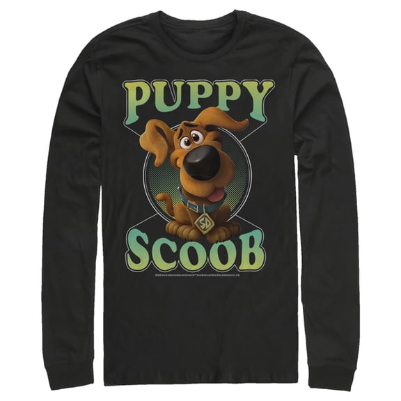 Men's Scooby Doo Puppy Circle Long Sleeve Shirt Black 2X Large