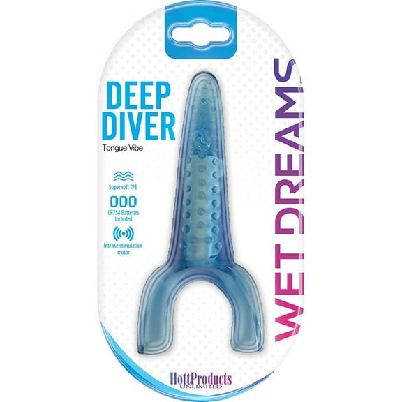Hott Products Unlimited 67493: Tongue Star Deep Diver Vibe Tongue Blue