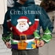 thumbnail image 3 of Sudadera con capucha con estampado 3D de Papá Noel y muñeco de nieve para hombre, sudadera informal holgada de manga larga con capucha y diseño de Feliz Navidad, 3 of 4