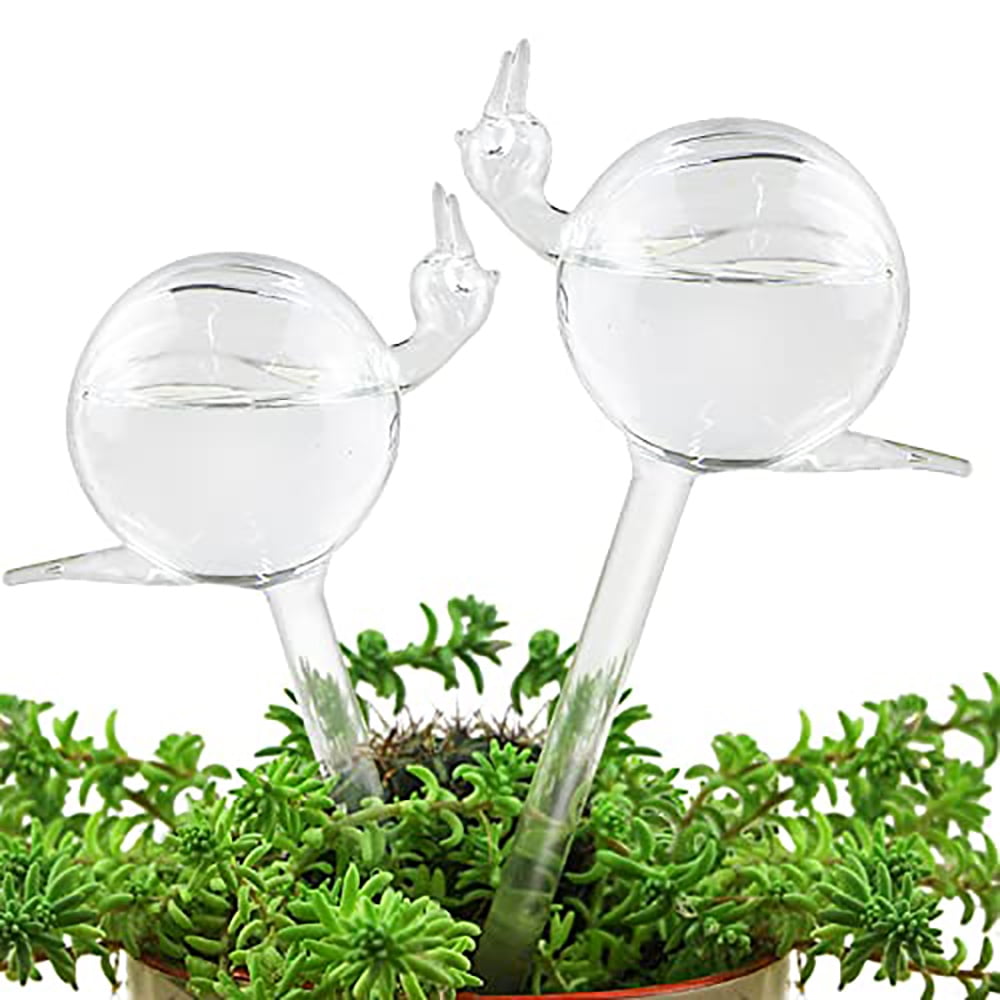 Mushroom Automatic Watering Bulbs Clear Plant Waterer Watering Globes 3 Pcs Self Watering Plant Glass SJUN Plant Watering Devices Plants Lazy Flower Watering Device