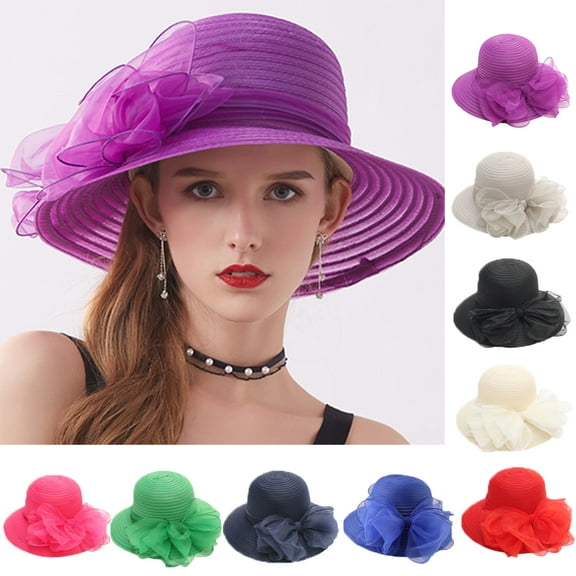 Yirtree Foldable Wide Brim Floppy Straw Sun Hat Summer Beach Hat for Women Girl