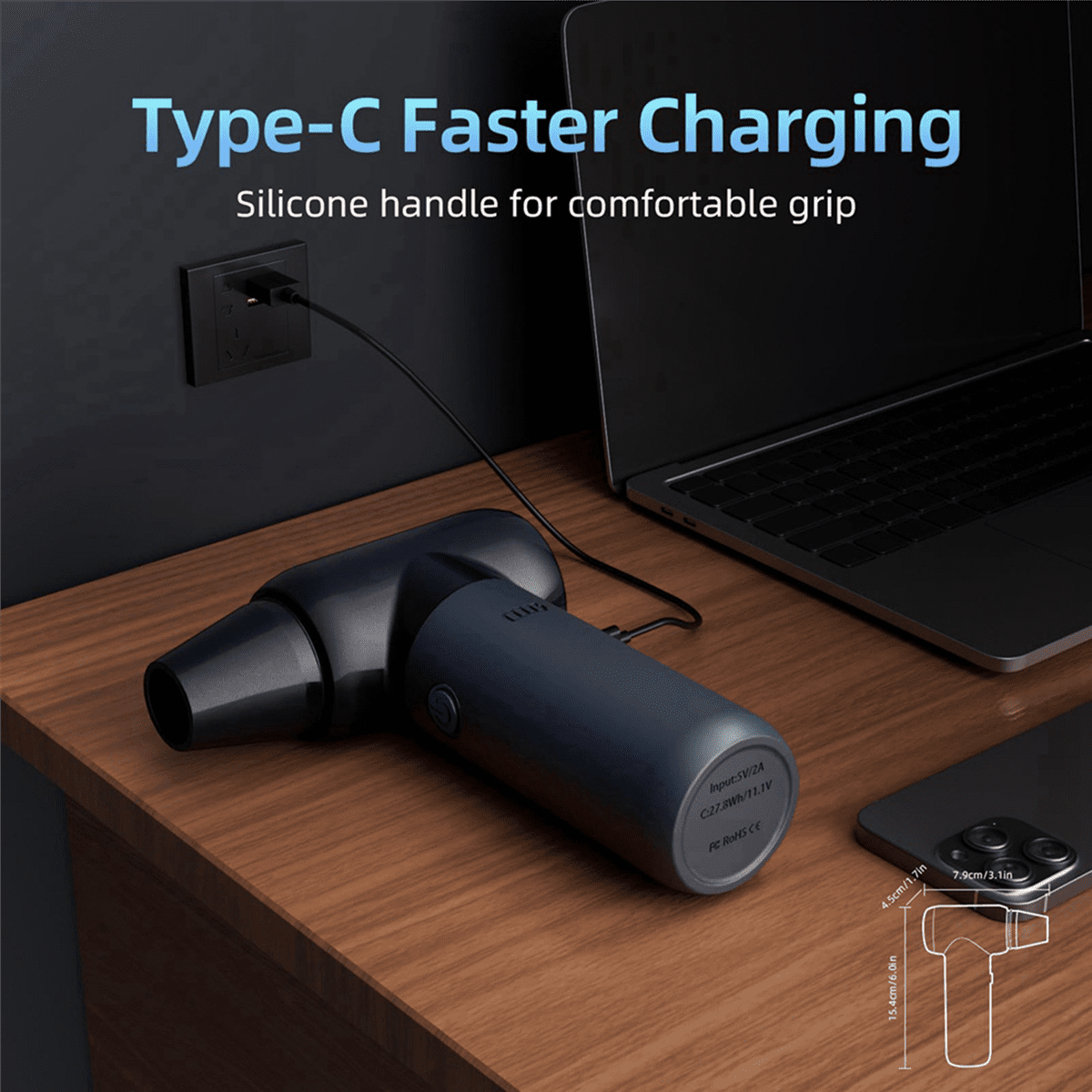 ! 3X Compressed Air Duster,180000RPM Dryer Blower,3 Gear Electric Duster,for Car Dry,Keyboard Computer Cleaning