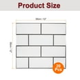 thumbnail image 2 of Uxcell 20 Piezas de Azulejos de Mármol Autoadhesivos Impermeables para Paneles de Pared Backsplash para Baño 12"x12" Diseño de Ladrillo Blanco, 2 of 7