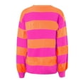 thumbnail image 6 of Miayilima Orange L Pullover Sweaters for Women Casual Long Sleeve Color Block Stripe Knit Sweater Lightweight Pullover Sweater Top, 6 of 8