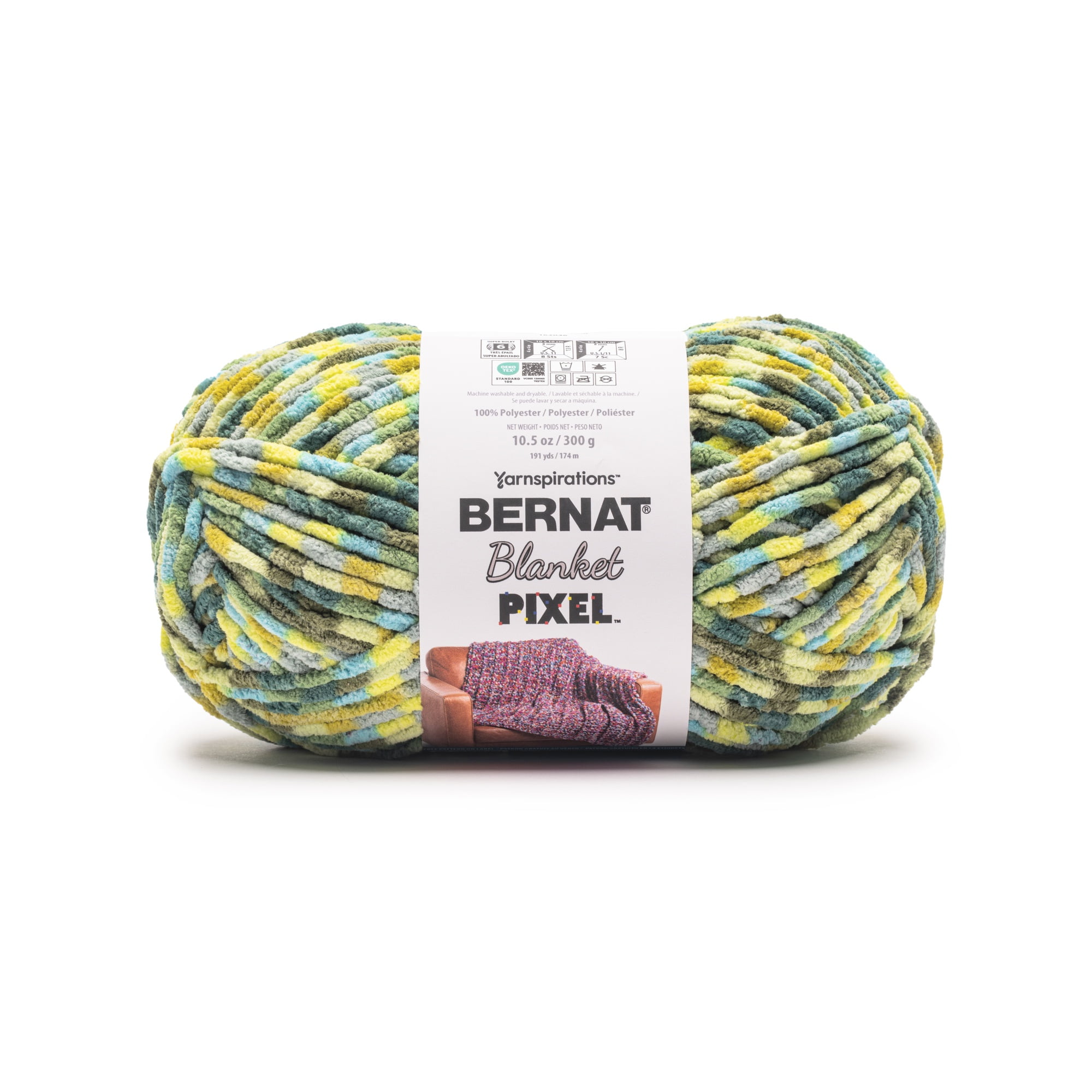 Laine de polyester super épaisse Bernat® Blanket Pixel™ n° 6, Limeade, 300 g, 175 m