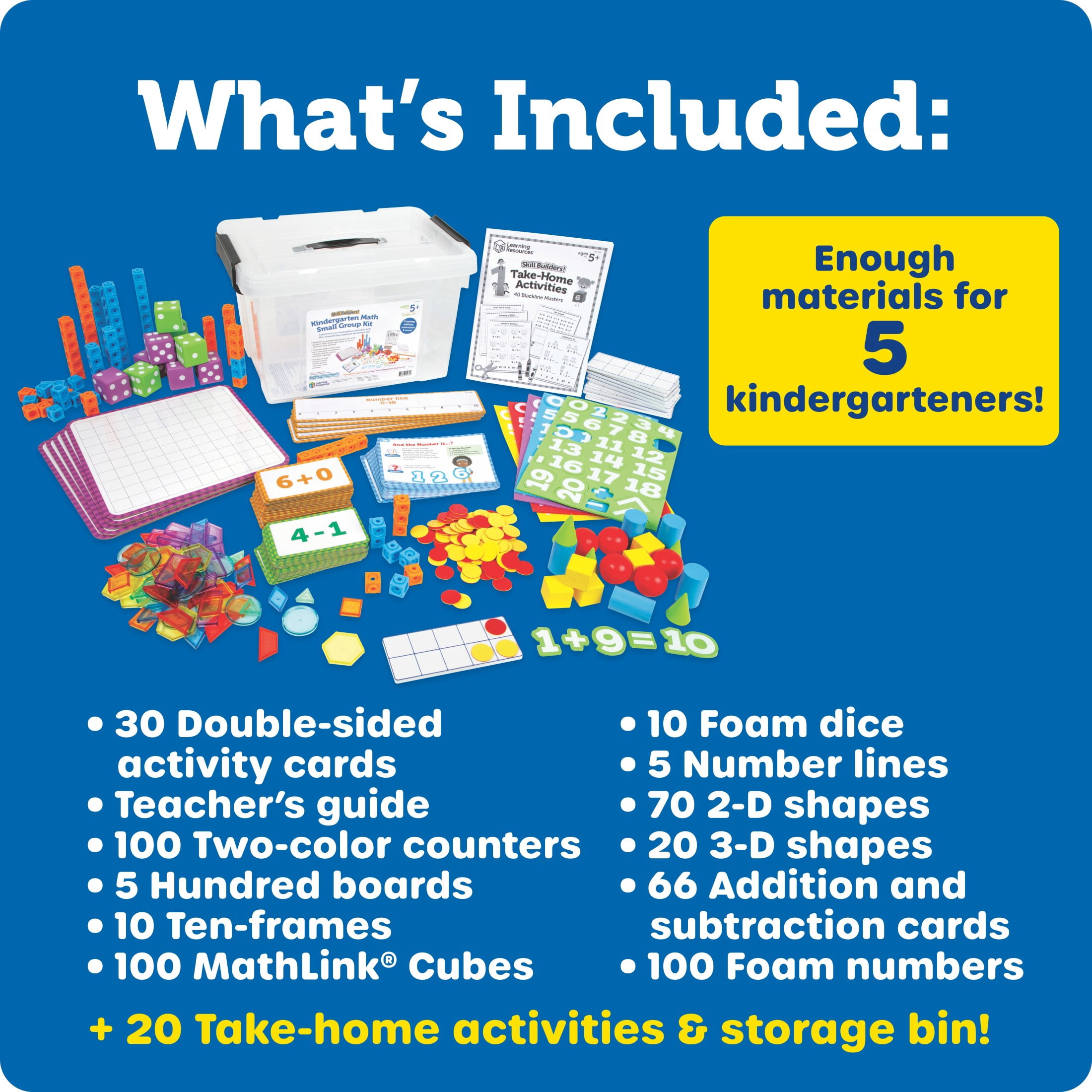 Learning Resources Skill Builders Kindergarten Math Small Group, School Supplies, Ages 5+