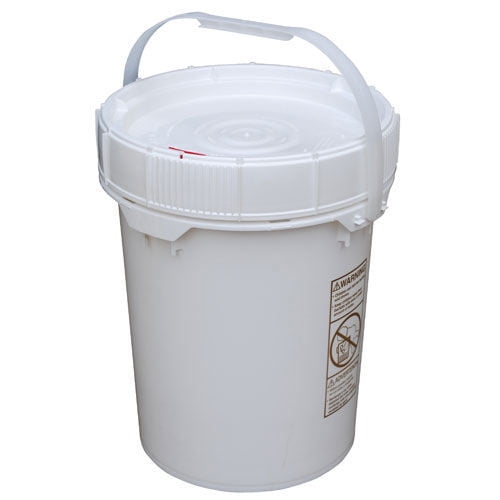 Vestil PAILSCR5W, 5 Gallon ScrewTop Plastic Pail & Lid White