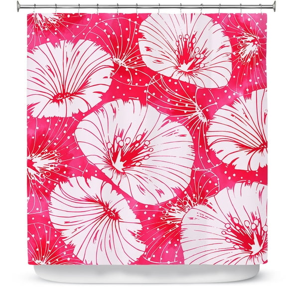 Shower Curtains 70" x 93" from DiaNoche Designs by Zara Martina - Pink White Flowers