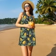 thumbnail image 3 of Logiee Citrus Fruits Elegant Lemons Print Summer Dresses for Women,Beach Sleeveless Flowy Pocket Tshirt Tank Sundresses,Women's Sleeveless Dress, 3 of 7