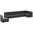 thumbnail image 2 of vidaXL 7 Piece Garden Lounge Set with Cushions Black Poly Rattan, 2 of 5