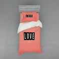 thumbnail image 1 of Ambesonne Love Bedding Set 3 Pcs, Adoration Clock Design, Twin XL, Coral Black White, 1 of 3