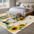 thumbnail image 4 of Sunflowers Gnomes Area Rugs 8'x10', Washable Small Throw Rugs for Living Room Patio, Eucalyptus Spring Linen Texture Indoor Outdoor Rug Non-Slip Low Pile Carpet Runner Reversible Floor Mats, 4 of 8