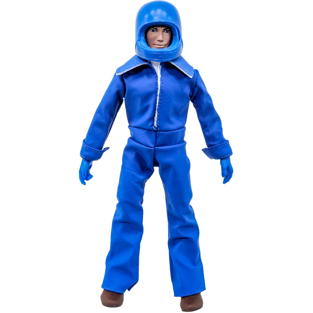 blue race car driver 8 inch mego style action figure