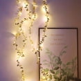 thumbnail image 5 of Battery Powered Fairy Lights,6.6ft 20 LED Gold Leaves String Lights for Bedroom,Wedding,Table Christmas Home Party Decoration (Warm Light), 5 of 9