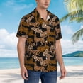 thumbnail image 3 of Balery Leopard Print Camisas hawaianas de manga corta para hombre, camisas playeras de corte holgado, camisas de vacaciones con botones,3X-Large, 3 of 7