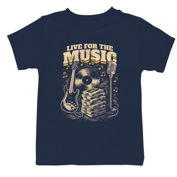 Live For The Music Retro Youth's Blue T-shirt