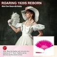 thumbnail image 4 of Uxcell Embroidered Flower Marabou Feather Fan, Vintage Folding Handheld Fan for Costume Party Dancing Wedding Show Rose Red, 4 of 6
