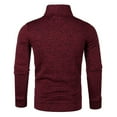 thumbnail image 4 of Miluxas Men Casual Knitted Sweaters Shawl Collar Dress Sweater Long Sleeve V-Neck Pullover Tops Wine, 4 of 4