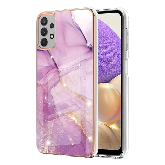 Allytech Galaxy A32 5G Case [Not for A32 4G], Pretty Marble TPU Slim Back Shell Anti-scratch Shock-absorbing Lightweight Protective Case Cover for Samsung Galaxy A32 5G, Lightpurple