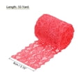 thumbnail image 2 of Uxcell Lace Ribbon Floral Pattern Lace Trim Ribbon for Sewing Making DIY Crafts Gift Wrapping Bouquets Light Red, 2 of 6