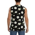 thumbnail image 4 of Fotbe Men's Daisies Flowers Print Men's Sleeveless Muscle Tank Tops Casual T-Shirts for Gym Workout Beach-XX-Large, 4 of 8