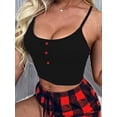 thumbnail image 4 of Conjunto de Pijama de Tirantes Finos para Mujer, Pantalones Cortos, Sin Mangas, de Verano, Suave, para Dormir Vino Tinto S, 4 of 5