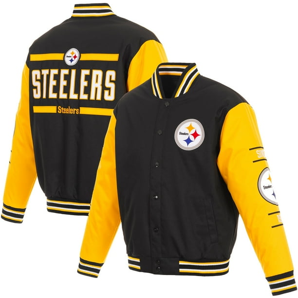 Pittsburgh Steelers Jh Design 3 Hit Full Snap Jacket Black Yellow Com Pittsburgh Steelers Jh Design 3 Hit, Pittsburgh Steelers Men S Winter Coats