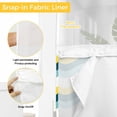 thumbnail image 3 of No Hook Shower Curtain with Snap in Liner, Ombre Yellow Turquoise Waves Waterproof Bath Curtain Double Layers with See Through Top Window, Abstract Minimalist Art Hotel Shower Curtains 36x72in, 3 of 9