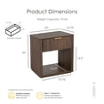 thumbnail image 3 of Furniture of America Elarin Modern Wood 1-Drawer Nightstand with Open Bottom Shelf, Walnut, 3 of 17