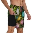 thumbnail image 2 of Gukieu colorful Easter eggs Print Men's Double Layer Sports Swim Trunks, Quick Dry Adjustable Waist Swim Shorts Swimwear-Medium, 2 of 6