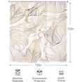 thumbnail image 4 of White Gold Tropical Leaves Shower Curtain 72Wx72H Inch Banana Leaf Palm Tree Bathroom Set Abstract Copper Botanical Nature with 12 Plastic Hooks Fabric Waterproof Toilet Accessories Decor, 4 of 5