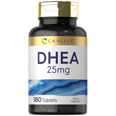DHEA 25mg Supplement | 180 Vegetarian Tablets | Non-GMO & Gluten Free | By Carlyle
