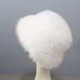thumbnail image 6 of BWASD Womens Winter Faux Fur Bucket Hats Fuzzy Warm Trimmed Faux Mink Mongolian Cap Plush Wide Brimmed Fisherman Hat Fashion Korean Style Winter White, 6 of 6