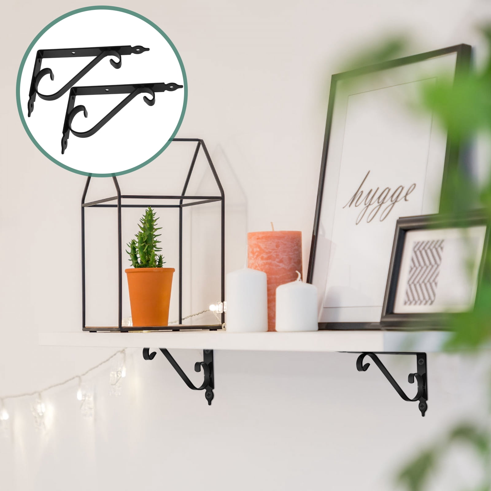 Raindrops 4 Sets Metal Triangle Floating Shelf Brackets Wall Mounted Hangers Support for Wood Shelves and Easy to Install