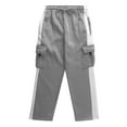 thumbnail image 4 of Cethrio Boys Cargo Sweatpants Size 10-12, Open Bottom Casual Relaxed Fit Drawstring Athletic Pants Gray, 4 of 4