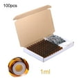 thumbnail image 2 of 100 piezas de botellas de aceite esencial botellas de aceite esencial de vidrio de 1 ml 2 ml y 3 ml [tipo tapón sin orificio caja de regalo de 100 piezas marrón de 2 ml] ANGGREK  Otros, 2 of 8
