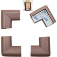 thumbnail image 1 of Protector para bebé (4 esquinas grandes) Protectores de parachoques de esquina de muebles de espuma de goma suave de alta resistencia, adhesivo pregrabado, marrón café, 1 of 4