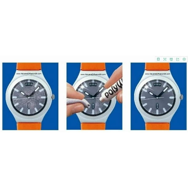 Polywatch Poly Watch Plastic Crystal Glass Polish & Scratch Remover Repair  Tool with Blue Cloth