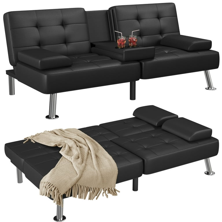 Leather sofa 2024 bed walmart