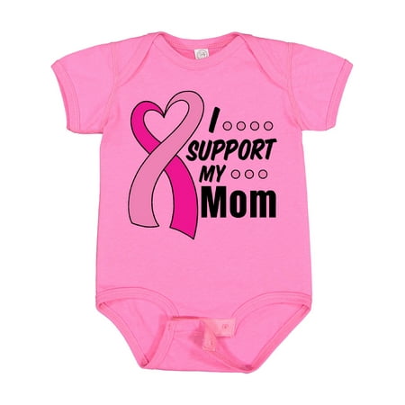 

Inktastic Breast Cancer Awareness I Support My Mom with Pink Ribbon Boys or Girls Baby Bodysuit