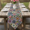 thumbnail image 6 of Colorful Floral Table Runner Linen Burlap Table Runner 72 Inches Long Modern Elegant Pastoral Art Flowers Dresser Scarves for Kitchen Island Coffee Dining Room Party Wedding Holiday Decor 14"x72", 6 of 8